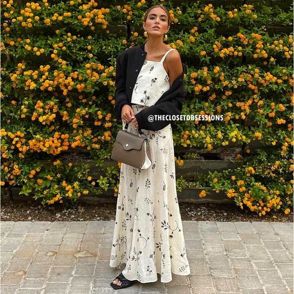 ZARA BLOGGER FAVE!!! Co-Ord Set Tied Crop Top + Maxi Skirt NWT - Picture 10 of 16